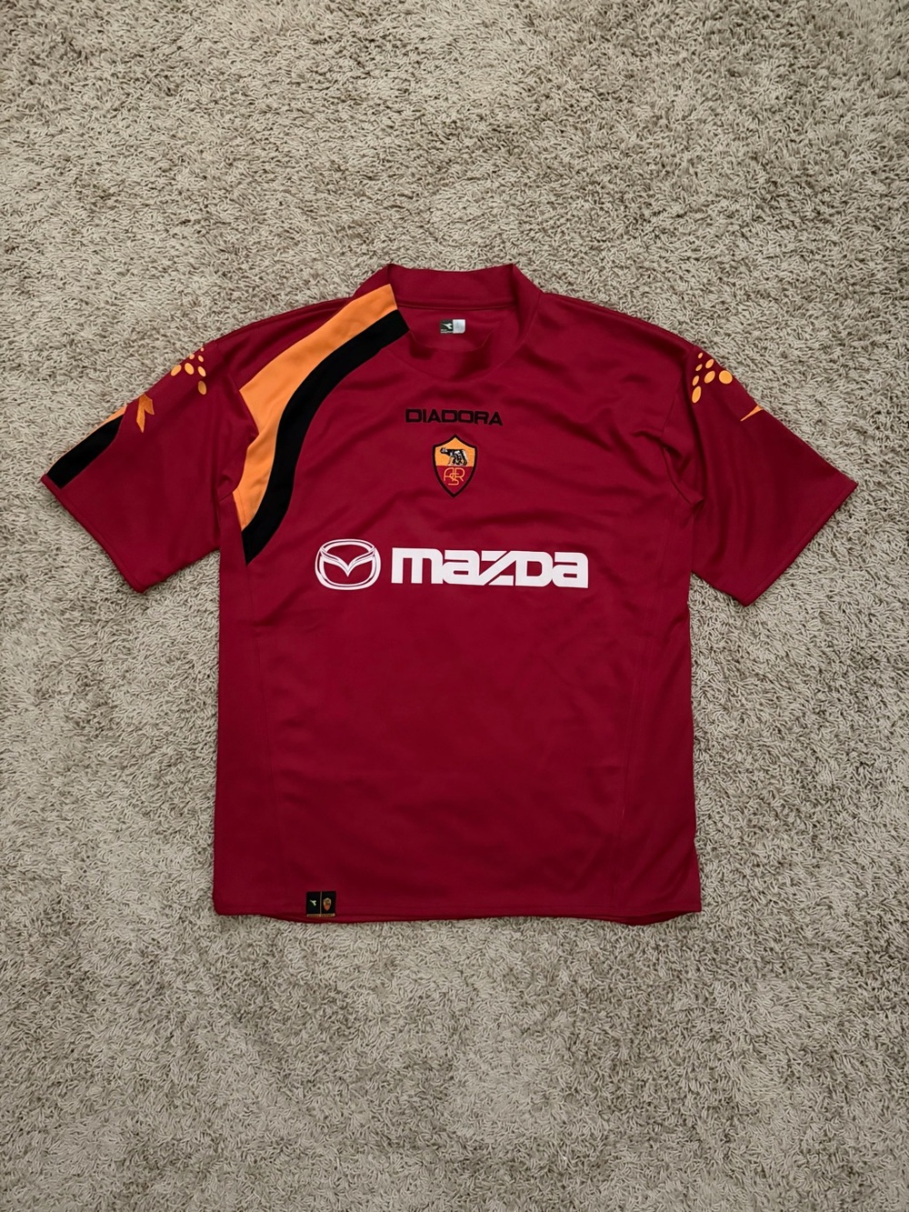 Vintage AS Roma Diadora 2004-05 Authentic Home Football Shirt Soccer Jersey Sz M